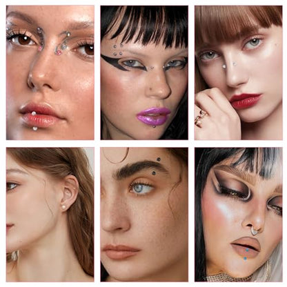 Yolev 20pcs 16g Eyebrow Piercing Jewelry Curved Barbell Eyebrow Rings 10mm | Stainless Steel, Vertical Labret, Lip Rook Piercing Jewelry, Tragus Lip Rings, For Women Men
