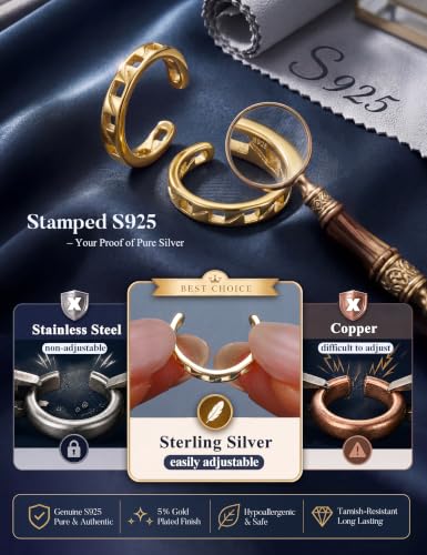 Subiceto 925 Sterling Silver Ear Cuffs Non Piercing - Adjustable Hypoallergenic 14K Gold Plated Clip On Earrings for Women Cubic Zirconia Silver Ear Cuff Helix Cartilage Fake Piercing - color: 07 Chain Gold Tone