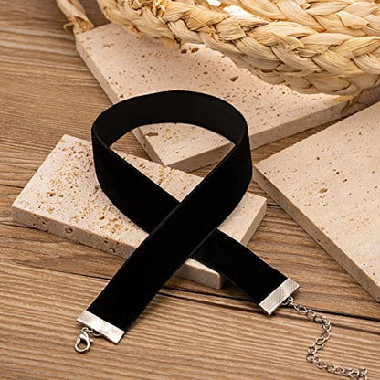 AnotherKiss Black Velvet Choker Necklace for Women, Wide 3/4 Inch | Wide 3/4 inch velvet ribbon adds bold gothic style for Halloween costumes, birthday parties, cosplay and daily wear.