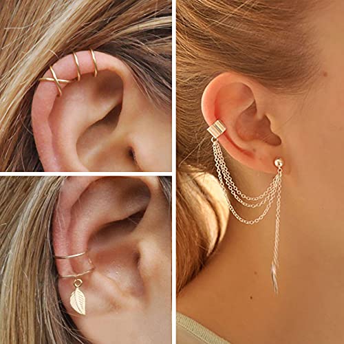 IFKM Gold Plated Jewelry Set for Women,14k Gold Plated Multi Layer Necklaces Stackable Bangle Bracelets Stackable Knuckle Rings Hoop Earrings Set Anniversary Trendy Elegance Charms Anniversary Birthday Jewelry Gift - color: 36 pcs Gold