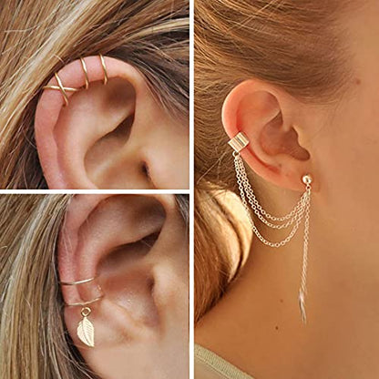 IFKM Gold Plated Jewelry Set for Women,14k Gold Plated Multi Layer Necklaces Stackable Bangle Bracelets Stackable Knuckle Rings Hoop Earrings Set Anniversary Trendy Elegance Charms Anniversary Birthday Jewelry Gift - color: 36 pcs Gold