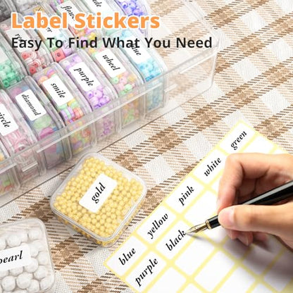 Mathtoxyz Bead Organizer Box, 62Pcs Small Organizers and Storage Plastic Cases, Mini Clear Storage Containers With Hinged Lid, Rectangle for Bracelet Making, DIY Jewelry Craft, Nail - size: Clear - 2P