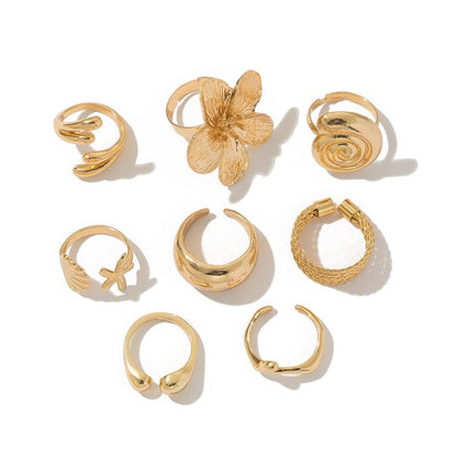 Chunky Stackable Rings Set For Women Open Adjustable Bold Thick Geometric Knuckle Rings Minimalist Statement Jewelry Gift - style: Style 2