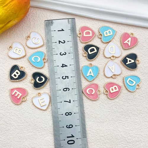 104pcs Alphabet Letter Charms,Initial A-Z Alphabet Enamel Letters Charm Pendant Bead for DIY Personalized Jewelry Making Findings