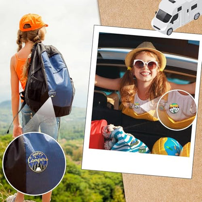 Janinka 20 Pack Camping Enamel Pins Set - Outdoor Adventure Hiking Mountain Nature Lapel Pin Bulk, Cute Aesthetic Backpack Brooch Badges for Jackets Hats Bags, Fun Travel Gift for Women Men Campers