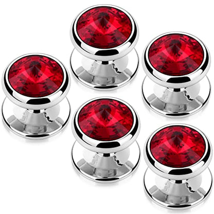 HAWSON Crystal Shirt Studs for Men's Tuxedo Shirt, Tuxedo Buttons for Birthday Wedding Party Christmas. - color: Red