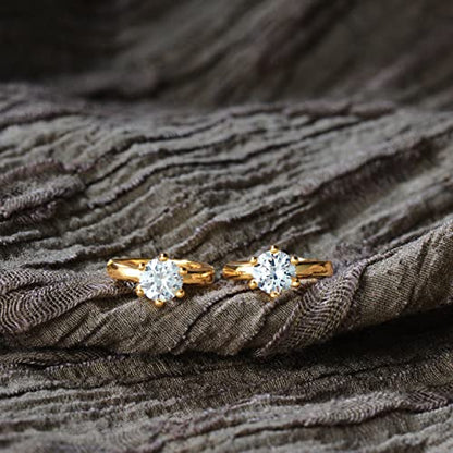 Cubic Zirconia Huggie Earrings 14k Gold Plated Tiny Earrings Small Huggie Hoop Earrings Simple Lightweight Hoops Gift for Women - color: Claw