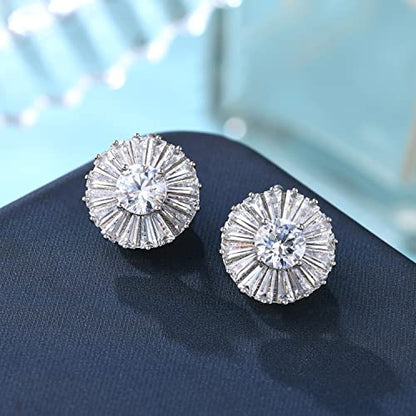 Clip on Earrings Women, 14K Gold Hoop Clip-On Earrings for Women, Hypoallergenic Non Pierced Croissant Earrings - color: White Gold Halo