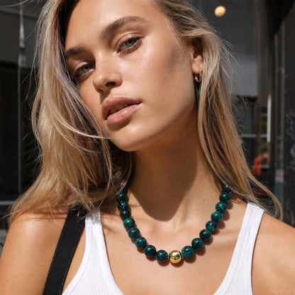 Chunky Beaded Necklace for Women, Colorful Trendy Statement Summer Jewelry Gift - color: necklace-11