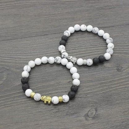 Women Beaded Bracelet Set | Colorful Boho Stackable Trendy Design with Crystal Accents Multilayer Bangle Bracelet | Fashion Stretch Braclets Jewelry for Women - color: Elephant