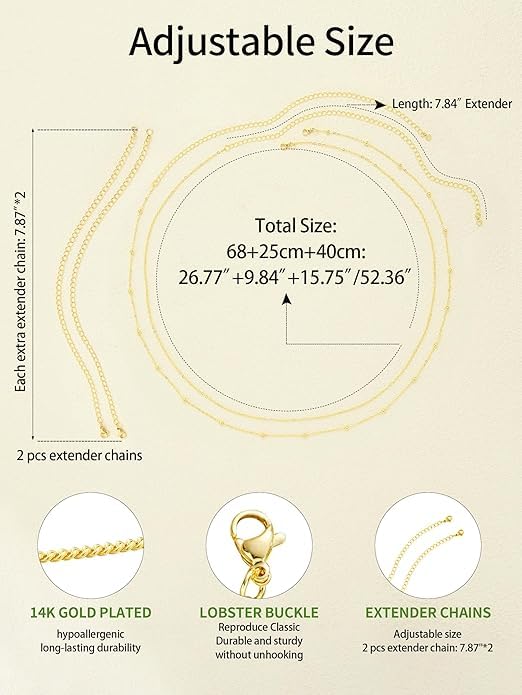 14K Gold Plated Silver Waist Chain, Layered Belly Belt, Waterproof Snake Cuban Body Chain for Women, Summer Beach Jewelry Accessories - color: 02 gold