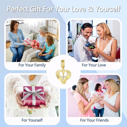 925 Sterling Silver Charms fits Bracelets and Necklace Pendant Bead Charms Jewelry Gift for Women Family Friends - style: Gold Cross Charm