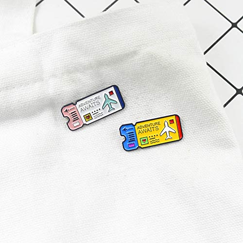 Premium Handmade Enamel Lapel Pin Brooch Badge - color: Adventure Awaits, size: 1 Pin
