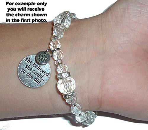 Hidden Hollow Beads Women's Crystal Stretch Charm Bracelet Handmade USA Inspirational Friendship Gift Jewelry for Her - style: Birthstone June