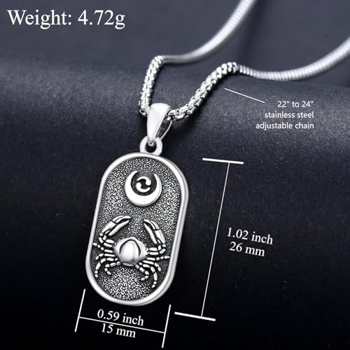 SIMONLY Zodiac Necklace 925 Sterling Silver Constellation Necklace Zodiac Sign Necklaces Horoscope Jewelry Christmas Birthday Astrology Gifts for Women Men Unisex - style: Cancer-Gold