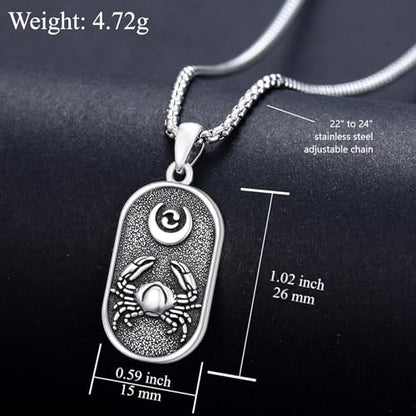 SIMONLY Zodiac Necklace 925 Sterling Silver Constellation Necklace Zodiac Sign Necklaces Horoscope Jewelry Christmas Birthday Astrology Gifts for Women Men Unisex - style: Cancer-Gold