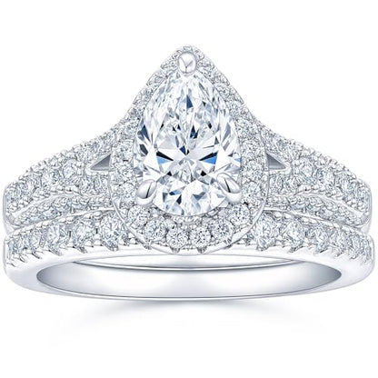 Newshe Jewellery Moissanite Wedding Sets for Women 925 Sterling Silver Bridal Set Oval Engagement Ring Sets Promise Eternity Size 5-10