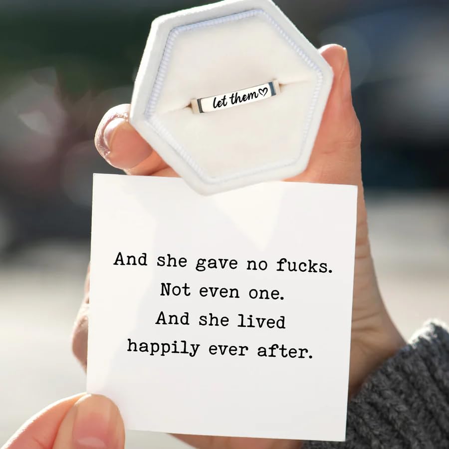 This Too Shall Pass But Fucking Hell Inspirational Mantra Ring For Women, Best Friends Engraving Stackable Self Worth Hidden Message Encouragement Friendship Gift Jewelry - color: Silver 10