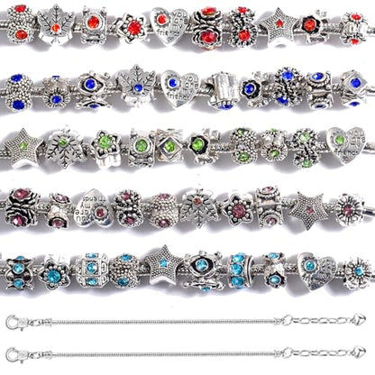 50pcs Large Hole Metal Spacer Beads for Bracelet Necklace Jewelry Making, Rhinestone Focal Beads for Pen Hair Keychain, Mixed Style (50Pcs Rhinestone) - color: 50Pcs Rhinestone