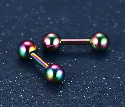 Tanyoyo 4mm Surgical Stainless Steel Ear Piercing Studs Earrings sets 5-6 Pair Mixed Colors High Polished 16G ¡­ - style: 6 Color