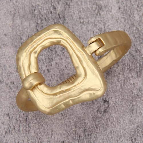 GelConnie Chunky Cuff Bangle Bracelet for Women, Statement Jewelry | Gold and Silver Tone Cuff Bangles with Resin, Crystal and Textured Accents for Party, Vacation and Dressy Looks - style: Bangle 03-Gold
