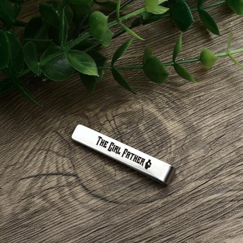 Girl Dad Gifts Girl Father New Dad Stainless Steel Tie Clip Pin Bar Birthday Gifts Christmas from Daughter Cool Stocking Stuffers Gift Valentines Day Fathers Day Gift Presents for Bonus Dads Stepdad