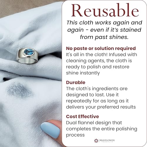 Pro Size Polishing Cleaning Cloth Made in USA for Gold, Silver, Platinum. Pure Cotton Eco Friendly Tarnish Remover Cleaner Large 11 x 14 Inch. Shines Jewelry Like New. Cleans Coins Watches Silverware | Made in USA, Non-Toxic Tarnish Cleaner Infused on Ult