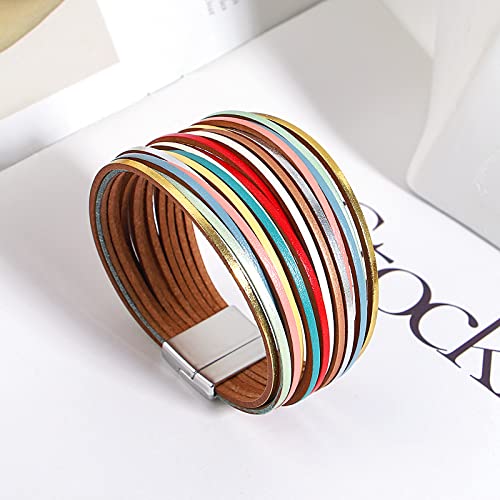 hotoo Leather Wrap Bracelet for Women - color: Boho Bracelets for Women