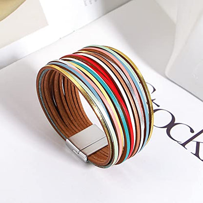 hotoo Leather Wrap Bracelet for Women - color: Boho Bracelets for Women