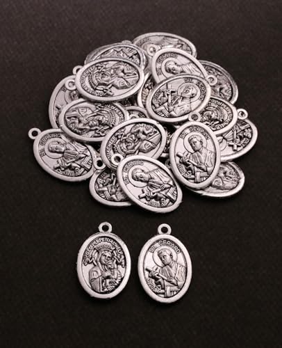 Saint Therese of Lisieux/Saint Mother Teresa of Calcutta/Divine Mercy Jesus/Mater Dolorosa Patron Saint Medal Charm Pendant for DIY Rosary Necklace Bracelet Jewelry Making Part - color: 30pcs-Our Lady of Perpetual Help