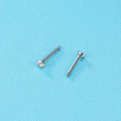 ZS 6-14PCS 20g Tiny Nose Stud Ring Piercing Surgical Steel Nose Bone/L Shaped/Nose Screws Rings Set - color: B:10pcs Nose Bone Style(White)