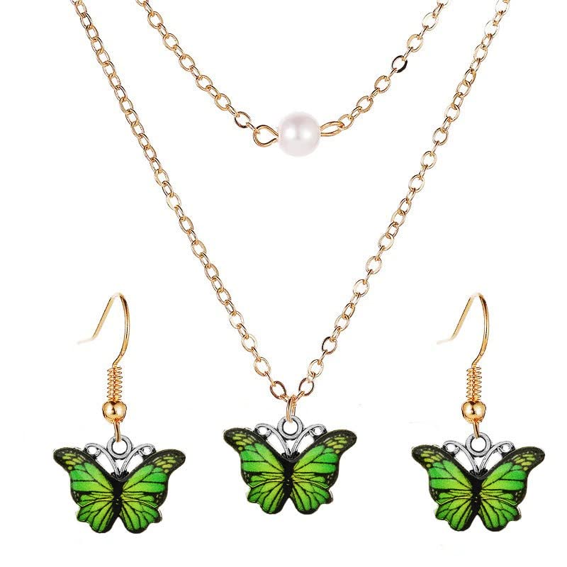 Zhiheng 50 Pack Alloy Butterfly Charms Monarch Butterfly Enamel Pendant Beads for Jewelry Making DIY Earring Necklace Bracelets Accessories Wine Charms - color: Green