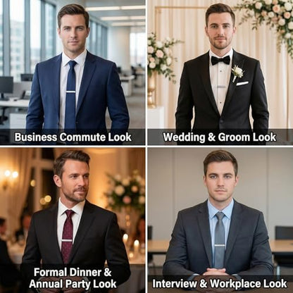 Gold Tie Clip for Men Tie Bar Clip Regular Necktie Tie Pin Clip Tie Clasp Business Wedding Pinch Clips - style: Chinese