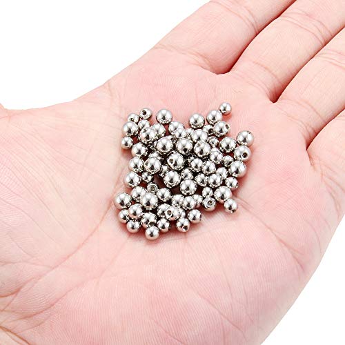 60-80PCS 316L Surgical Steel Replacement Balls Body Jewelry Piercing Barbell Parts 16G 14G Women Men - color: 80pcs 14G 4mm & 5mm -- Silver