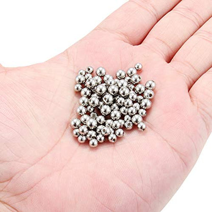 60-80PCS 316L Surgical Steel Replacement Balls Body Jewelry Piercing Barbell Parts 16G 14G Women Men - color: 80pcs 14G 4mm & 5mm -- Silver