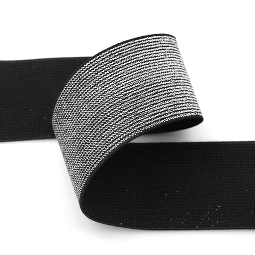 Women Wide Stretchy Waist Belts Elastic Cinch Belt for Dresses - color: Bling Black Silver Band Silver Buckle, size: Fit Waist 37"-41"