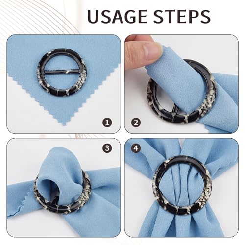Boao 16 Scarf Ring for Women T Shirt Clips to Tighten Scarf Ring and Slides Clothes Corner Knotted Button for Sweater Dress(Retro Style) - style: Retro Style