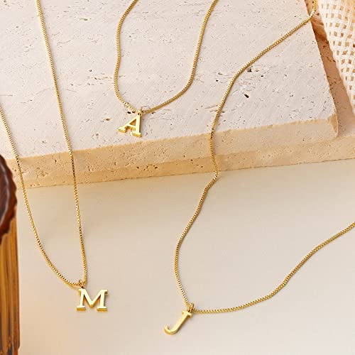 Foxgirl Gold Initial Necklaces for Women, Dainty Gold Letter Necklace Tiny A-Z Pendant Choker Necklace Trendy Cute Personalized Monogram Name Necklace Gold Jewelry Necklace for Women Gift | Tiny Letter Pendant on a Dainty Choker Chain, Personalized Everyd