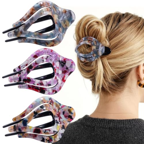 Mistofu French Concord Curved Clips - Strong Hold No Slip Grip Claw for Women - Hair Clip for Thick Thin Hair -Duckbill Styling Accessories (multicolor 11) - color: multicolor 11