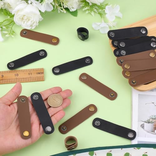 8PCS 2 Colors PU Leather Silk Buckle Ring Solid Color Leather Scarf Holder Scarf Clasp Clips