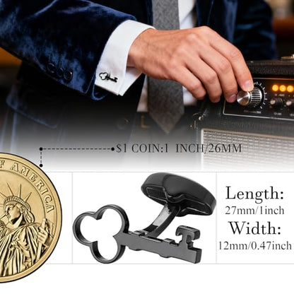 HAWSON Various Unique Cuff Links Mens, Animal/Tactical/Music/Holiday/Cufflinks, Themed Wedding Dinner Party Gift Suit Accessories - style: Clover Key
