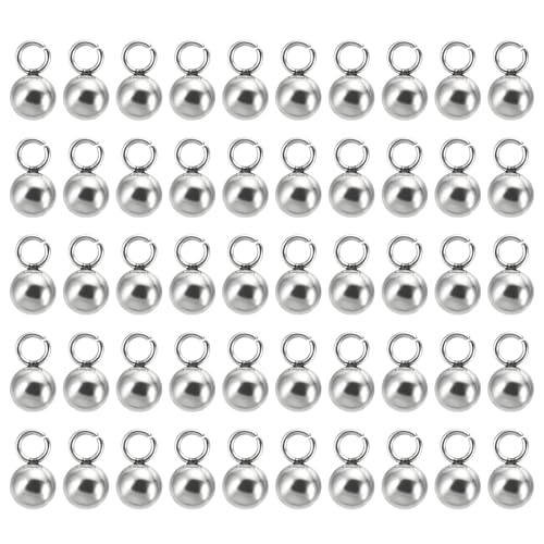 PATIKIL 50pcs Steel Bead Charm, Stainless Steel Ball Bracelet Charm Pendants Metal Round Beads Small Bulk for Jewelry Making - color: Silver Tone, size: 4mm