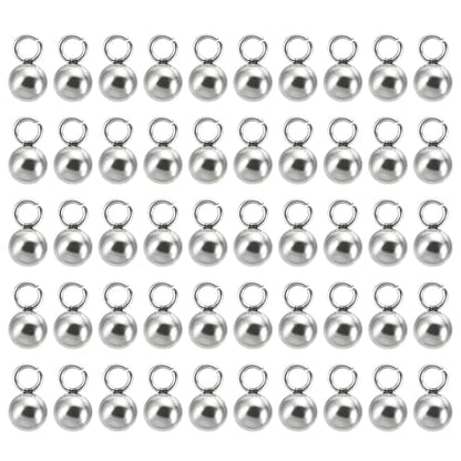 PATIKIL 50pcs Steel Bead Charm, Stainless Steel Ball Bracelet Charm Pendants Metal Round Beads Small Bulk for Jewelry Making - color: Silver Tone, size: 4mm