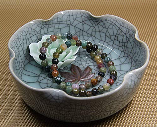 Angelstones Gemstones 6mm Round Beads Healing Crystal Bracelet for women | Natural Gemstone, Handmade Gifts for Women, Healing Crystal Round Beaded Stretch Bracelets, Unisex Jewelry for Women and Men - color: India Agate
