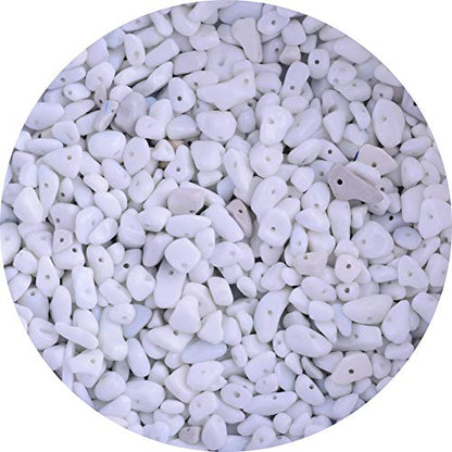 Natural Chip Stone Beads 5-8mm Ceramic Whiteware 400 Pieces Irregular Gemstones Healing Crystal Loose Rocks Bead Hole Drilled DIY for Bracelet Jewelry Making Crafting (5-8mm, Ceramic Whiteware Stone) - color: Ceramic Whiteware Stone