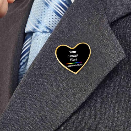 Custom Lapel Pins With Logo - Custom Pins Customized Buttons for men Customized Pin Bulk - color: Love-Gold