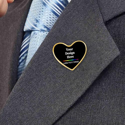 Custom Lapel Pins With Logo - Custom Pins Customized Buttons for men Customized Pin Bulk - color: Love-Gold