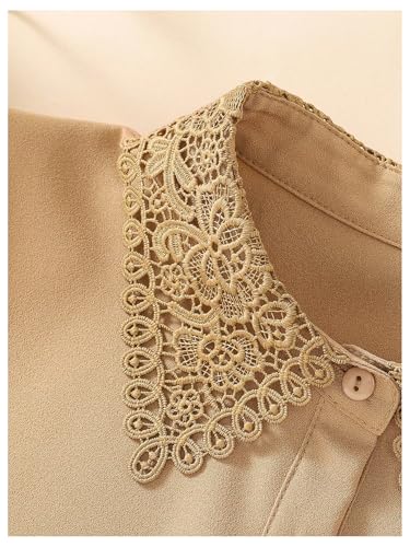 Verdusa Women's Fake Collar Detachable Dickey Collar Half Shirts Blouse - color: Coffee Brown