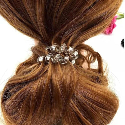 8 Pcs Spiral Hair Ties No Damage Creaseless Phone Cord Coil Scrunchies for Thick Hair Plastic Curly Ponytail Holders for Women, Girls and Teens Invisibobble Elastic Teleties women Bands