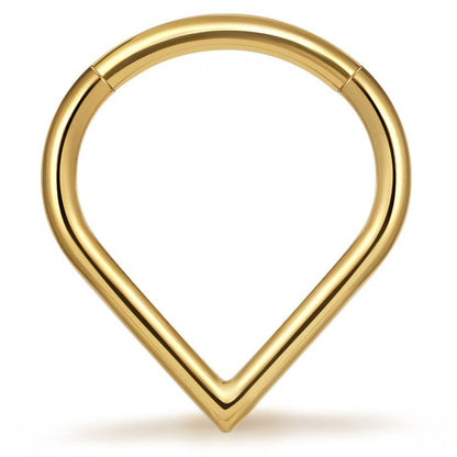 Titanium 16G Septum Ring Piercing Jewelry Nose Rings Hinged Clicker Hoop | G23 Titanium Silver Gold Hinged Segment Daith Piercing Jewelry Non-irritating , Clicker Septum Nose Piercing Jewelry Hoops - color: 02 Heart-Gold, size: 16G-10mm